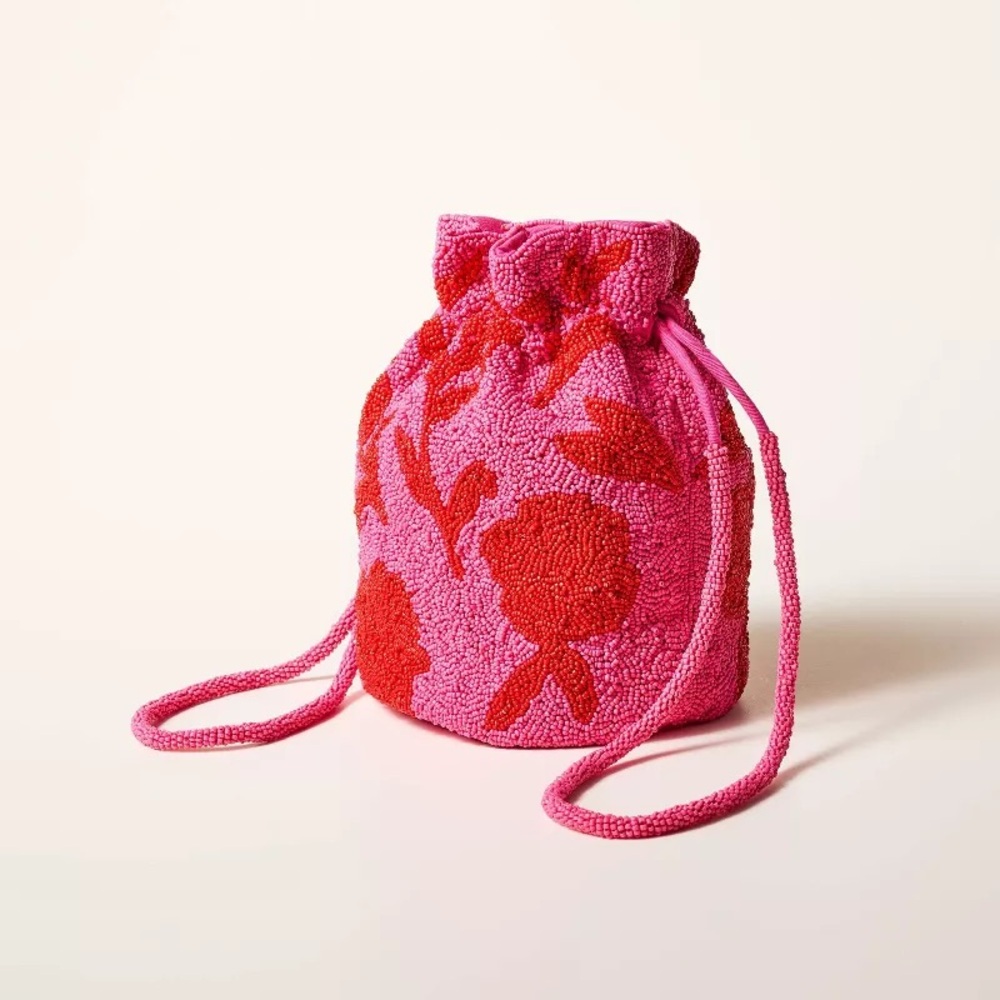*NWT* Kate Spade for Target: Floral Pink and Red Drawstring Bag - Picture 2 of 4